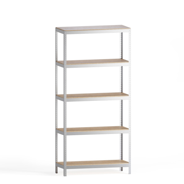 Стеллаж металлический 196х50х30 см Цинк 5 полок из ДСП 100 кг на полку AB-light для хранения дома, в гараже, на складе