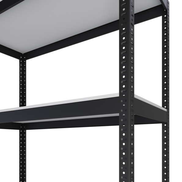 Стеллаж металлический 196х30х30 см Графитовый 3 полки из ЛДСП 100 кг на полку AB-light для хранения дома, в гараже, на складе -
                                                        Фото 2