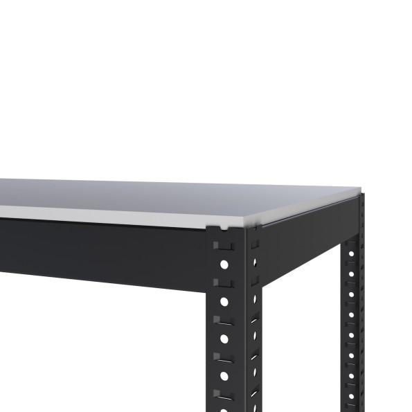 Стеллаж металлический 196х30х30 см Графитовый 3 полки из ЛДСП 100 кг на полку AB-light для хранения дома, в гараже, на складе -
                                                        Фото 3