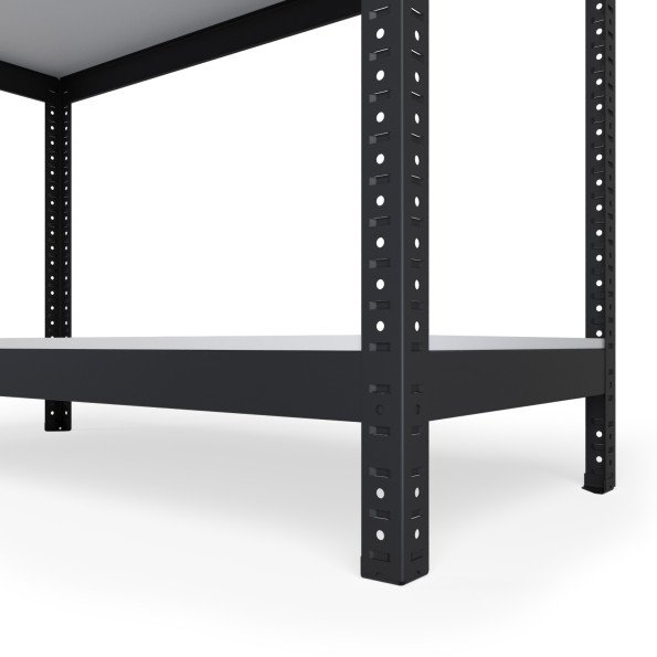 Стеллаж металлический 196х30х30 см Графитовый 3 полки из ЛДСП 100 кг на полку AB-light для хранения дома, в гараже, на складе -
                                                        Фото 4