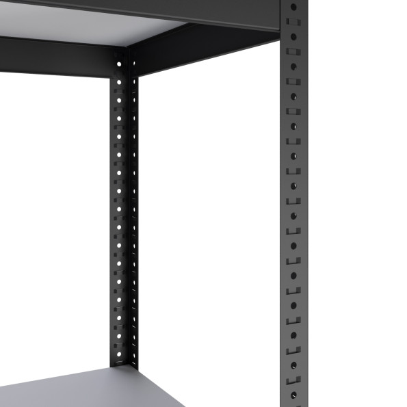 Стеллаж металлический 196х30х30 см Графитовый 3 полки из ЛДСП 100 кг на полку AB-light для хранения дома, в гараже, на складе -
                                                        Фото 5