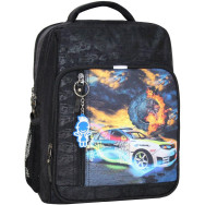 Рюкзак школьный Школьник 8 л. черный Гоночная машина