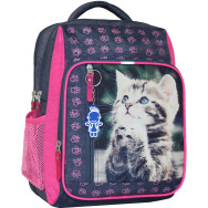 Рюкзак школьный Школьник 8 л. серый Полосатый котенок