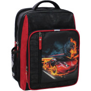 Рюкзак школьный Школьник 8 л. черный Огненная машина