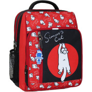 Рюкзак школьный Школьник 8 л. черный Кот Саймона с надписью