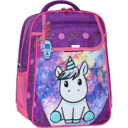 Рюкзак школьный Отличник 20 л. фиолетовый Единорожек