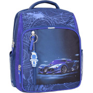 Рюкзак школьный Школьник 8 л. Синяя машина на кармане