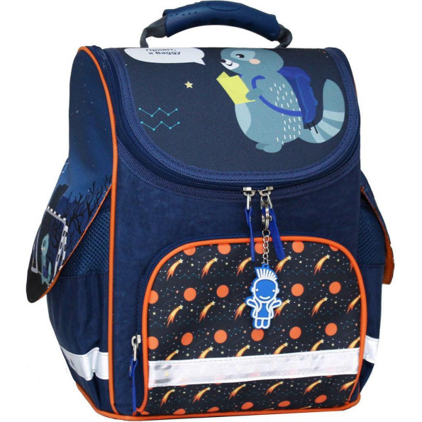 Рюкзак школьный каркасный с фонариками Успех 12 л. синий Багги -
                                                        Фото 3