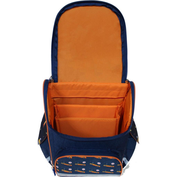 Рюкзак школьный каркасный с фонариками Успех 12 л. синий Бартон -
                                                        Фото 5