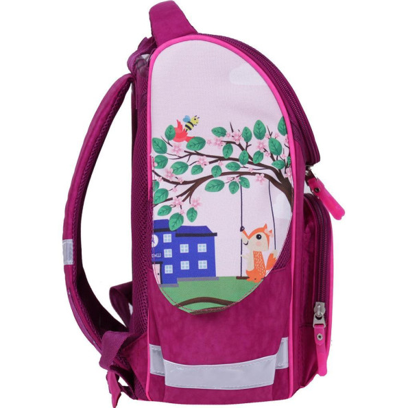 Рюкзак школьный каркасный с фонариками Успех 12 л. малиновый Берти -
                                                        Фото 3