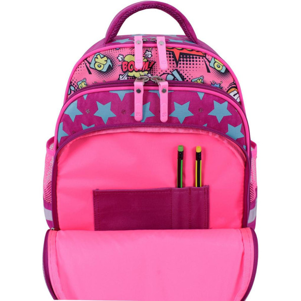 Рюкзак школьный Mouse малиновый Кот в очках -
                                                        Фото 6