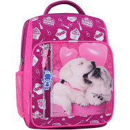 Рюкзак школьный Школьник 8 л. малиновый Щенки
