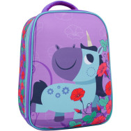 Рюкзак Turtle 17 л. фиолетовый Единорожек/Цветы