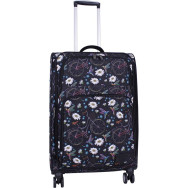 Валіза Валенсія середня дизайн 63 л. сублімація Квіти/Колібрі