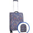 Комплект валіза + рюкзак сублімація Пташки взимку