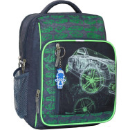 Рюкзак школьный Школьник 8 л. серый Машина