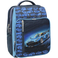 Рюкзак школьный Школьник 8 л. серый Голубая машинка