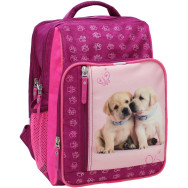 Рюкзак школьный Школьник 8 л. малина Щенята