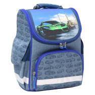 Рюкзак школьный каркасный Успех 12 л. синий с карманами