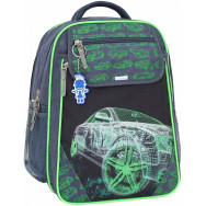 Рюкзак школьный Отличник 20 л. серый Машина