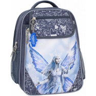 Рюкзак школьный Отличник 20 л. серый Фея с карманами