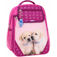 Рюкзак школьный Отличник 20 л. малина Щенки