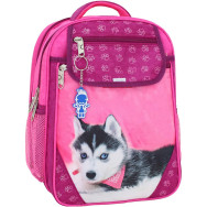 Рюкзак школьный Отличник 20 л. малина Щенок
