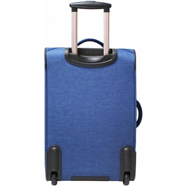 Валіза Леон середня 51 л. синя з кишенями -
                                                        Фото 3