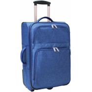 Валіза Леон середня 51 л. синя з кишенями