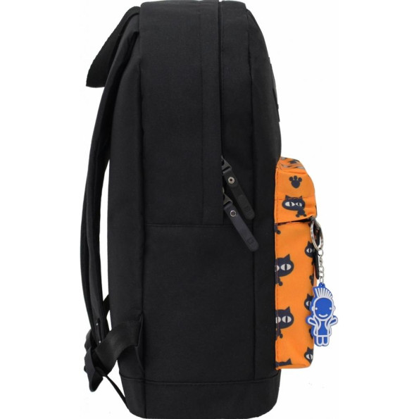 Рюкзак Молодежный 17 л. черный Кот/Следы -
                                                        Фото 2