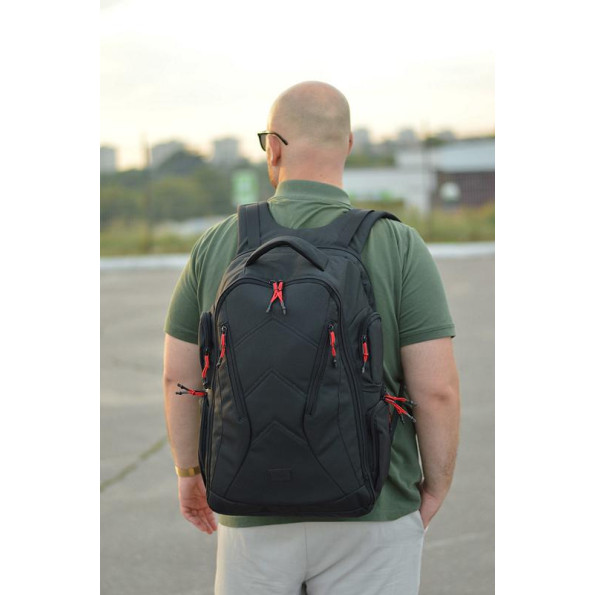 Рюкзак школьный черный 36 л с ортопедической спинкой -
                                                        Фото 8