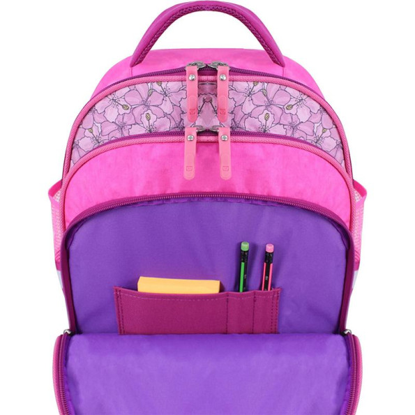 Рюкзак школьный 14 л унисекс с ортопедической спинкой малиновый -
                                                        Фото 5