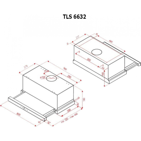 Вытяжка кухонная PERFELLI TLS 6632 W LED -
                                                        Фото 7