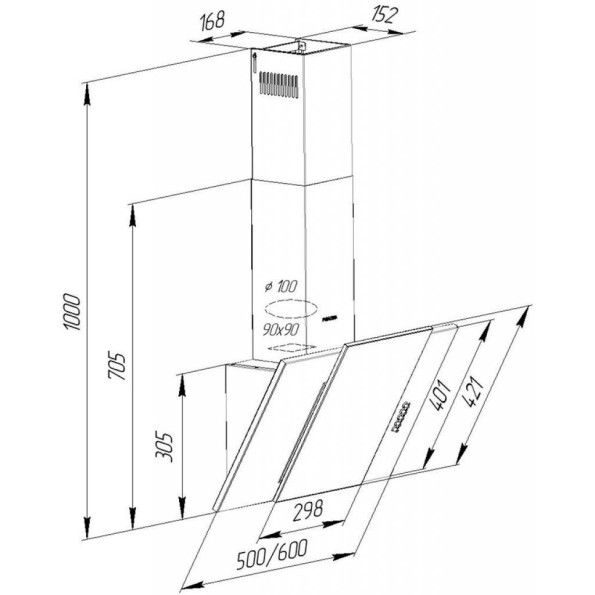 Вытяжка кухонная PYRAMIDA KZ 60 WH -
                                                        Фото 10