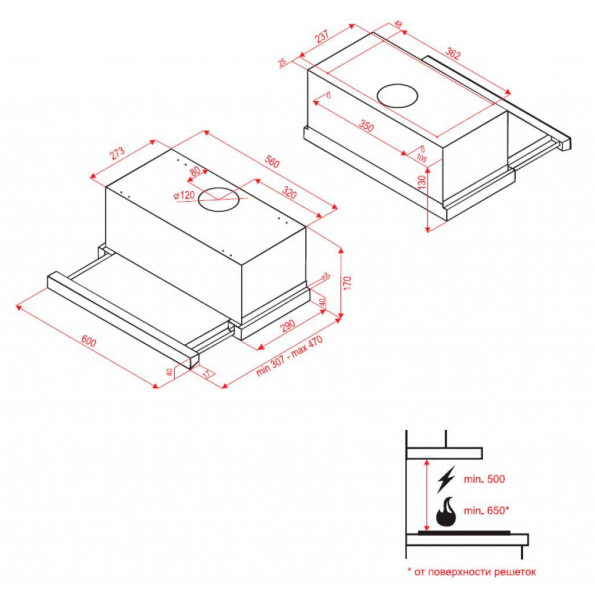 Вытяжка кухонная PERFELLI TL 6112 IV LED -
                                                        Фото 7