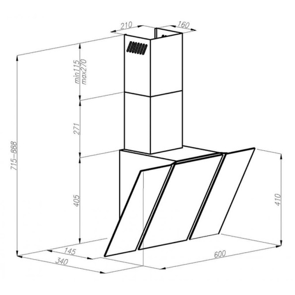 Вытяжка кухонная PERFELLI DN 6511 BL -
                                                        Фото 8