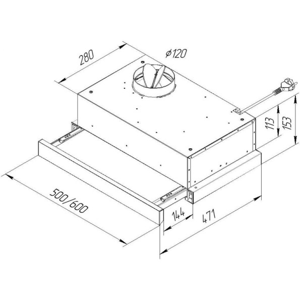 Вытяжка кухонная PYRAMIDA TL 60 SLIM BL -
                                                        Фото 6