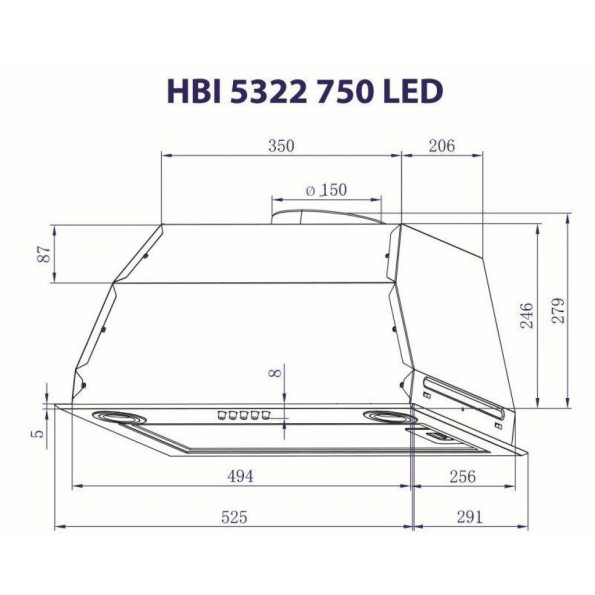 Вытяжка кухонная MINOLA HBI 5322 BL 750 LED -
                                                        Фото 3