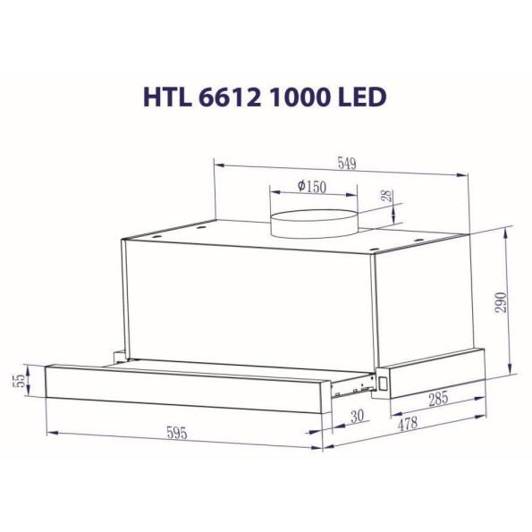 Вытяжка кухонная MINOLA HTL 6612 WH 1000 LED -
                                                        Фото 3