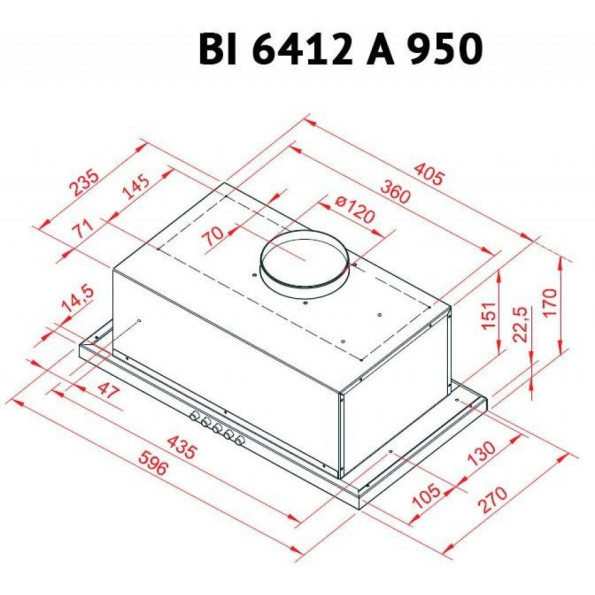 Вытяжка кухонная PERFELLI BI 6412 A 950 I LED -
                                                        Фото 6