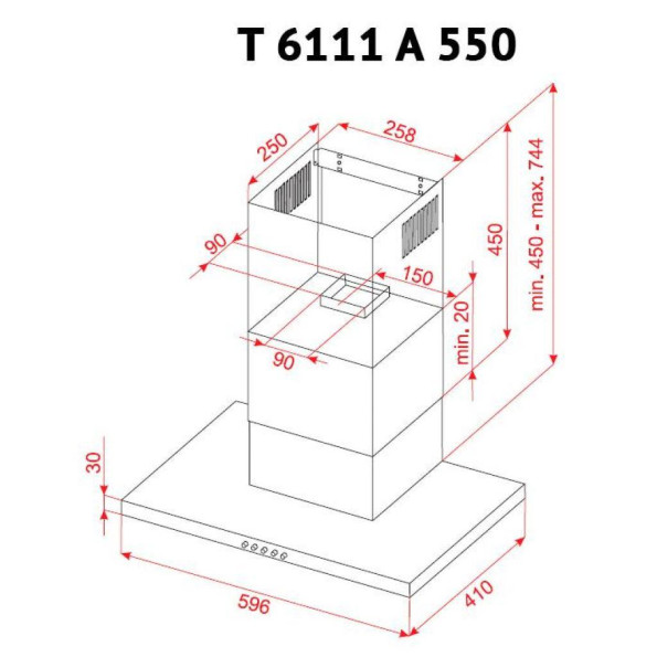 Вытяжка кухонная PERFELLI T 6111 A 550 W -
                                                        Фото 10