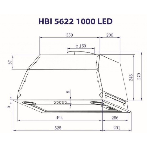 Вытяжка кухонная MINOLA HBI 5622 BL 1000 LED -
                                                        Фото 8