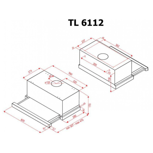 Вытяжка кухонная PERFELLI TL 6112 W LED -
                                                        Фото 7