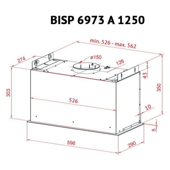Вытяжка кухонная PERFELLI BISP 6973 A 1250 W LED Strip -
                                                        Фото 6