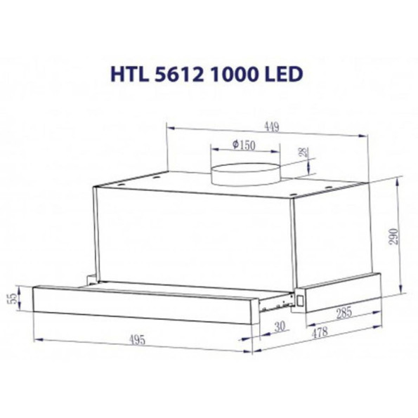 Вытяжка кухонная MINOLA HTL 5612 WH 1000 LED -
                                                        Фото 9