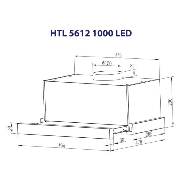 Вытяжка кухонная MINOLA HTL 5612 I 1000 LED -
                                                        Фото 8