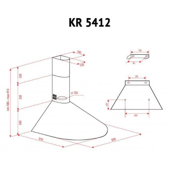 Вытяжка кухонная PERFELLI KR 5412 W LED -
                                                        Фото 6