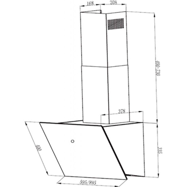 Вытяжка кухонная FABER VRT BK A90 2LS -
                                                        Фото 2