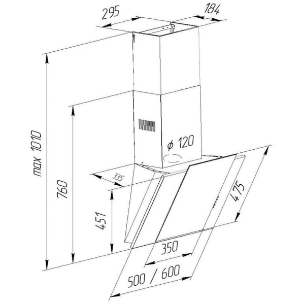 Вытяжка кухонная PYRAMIDA NR-MV 60 SYE-26 BL -
                                                        Фото 8