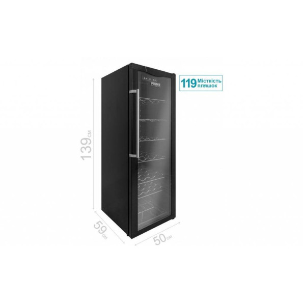 Холодильник шкаф-витрина PRIME Technics PWC14119EB -
                                                        Фото 5